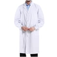 thumbnail image 2 of KIHOUT Professional Lab Coat for Men Long Sleeve Turndown Collar Poly White Coat, 2 of 8