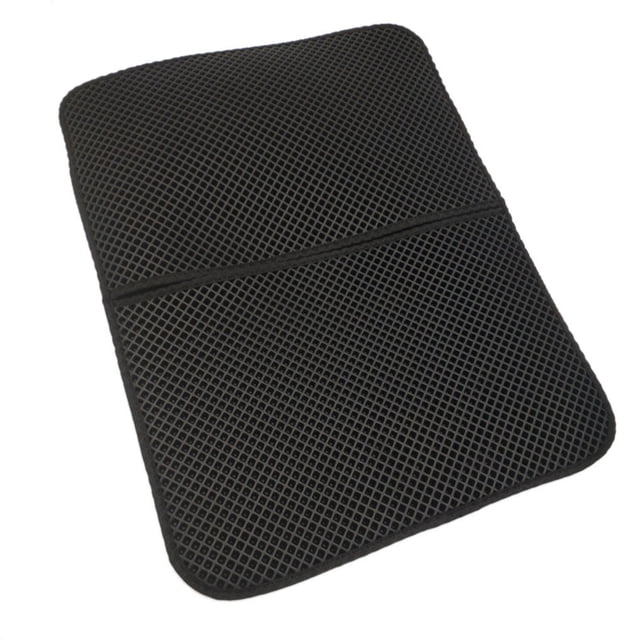 Shengyu Cat Litter Trapping Mat Double-Layer Design Foldable Tray Trap Pad Black L