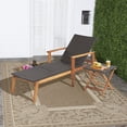 thumbnail image 3 of Gymax 2PCS Patio Lounge Chair Adjustable Recliner Chair Acacia Wood Frame Folding Table Set, 3 of 8