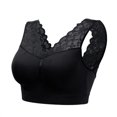 thumbnail image 4 of Clearance!Women Lace Racerback Bralette Padded Deep V Neck Crop Top Seamless Bra, 4 of 5