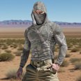 thumbnail image 2 of Chandail à Capuchon Rafraîchissant pour Hommes Unisexe à Imprimé Camouflage, Couvre-Visage et Protection Solaire UPF, Haut à Manches Longues Coupe Raglan avec Tissu Ultraléger Qui Évacue l'Humidité, Capuche Ajustable pour Aventures d'Été Style Décontracté Sportif, 2 of 9