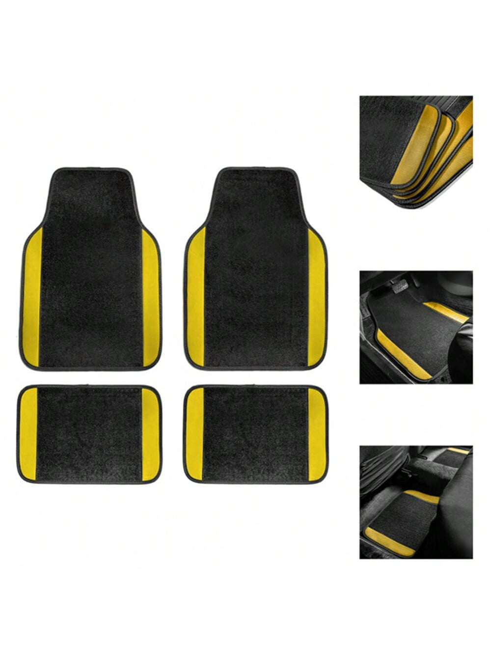 Tuqiang Car floor mats for Buick for Envista Plush-tread floor mats Suede Black and yellow