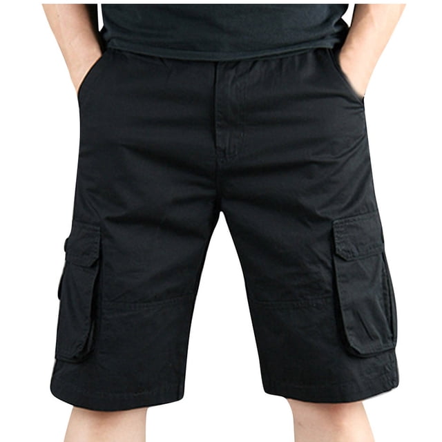 FAIWAD Shorts Cargo pour Hommes Décontractés Classiques Jusqu'aux Genoux à Multiples Poches Pantalons Capri Extensibles Shorts Décontractés d'Extérieur