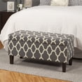 thumbnail image 2 of HomePop Transitional Fabric Large Decorative Storage Bench in Geo Gray, 2 of 18