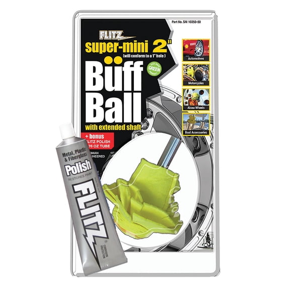 Flitz SM 10250-50 International Mini Buff Ball, 2-Inch, Yellow, Single