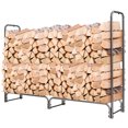thumbnail image 2 of Costway 6FT Firewood Storage Log Rack Heavy Duty Iron Log Holder W/ Waterproof PVC Cover, 2 of 10