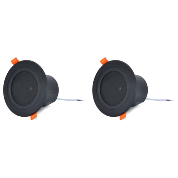 2 Pcs Haut-Parleur de Plafond 3 Pouces pour la Maison 10 W, Anti-Humidité, Pleine Portée, Haut-Parleur de Musique avec Couvercle, Système Audio Domestique Tendance, Noir, 2 x Haut-Parleur de Plafond, Noir