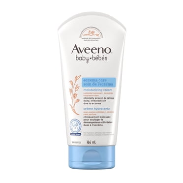 Aveeno Baby Eczema Care Moisturizing Cream with Colloidal Oatmeal, Dry Skin Lotion, Unscented and Paraben Free Moisturizer