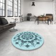 thumbnail image 4 of Ahgly Company Tapis d'Intérieur Lavables en Machine Rectangle Transitionnel Vert Profond, 7' x 9', 4 of 7