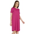 thumbnail image 2 of Inkmeso Robe T-Shirt d'Été Décontractée Unie pour Femmes, Coupe Ample, Tunique à Manches Courtes, Robe de Nuit, 2 of 7