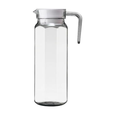 Fasiaou Plastic Water Pitcher with Lid, Large Gallon Water Jug, Juice and Iced Tea Beverage Carafe with Filter Lid, Handle, Scale for Fridge, Party(Clear)