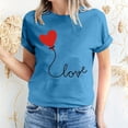 thumbnail image 1 of Meichang Hauts pour Femmes T-Shirts de la Saint-Valentin T-Shirts de Fête à Col Rond T-Shirts à Imprimé Cœur d'Amour T-Shirts à Manches Courtes Jolis Tees Blouses en Liquidation, 1 of 5