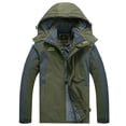 thumbnail image 2 of LSLJS Mens Manteau d'Hiver Épais en Velours à Capuche Protection contre le Vent Extérieur (Vert Armée, TTTG), 2 of 3