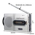 thumbnail image 2 of Baohd BC-R21 Mini Radio Portable AM FM Antenne Télescopique Radio de Poche Récepteur Mondial Haut-Parleur Alimenté par Batterie, 2 of 5