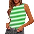 thumbnail image 1 of Plebaso Womens Slim Striped Tank Tops Sleeveless Crewneck Ruched Blouses Summer Casual Basic Tee Tops, 1 of 4