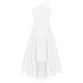 thumbnail image 1 of zdhoor Robe Chic pour Filles à une Épaule Sans Manches pour Fête, Soirée, Bal de Promo, Mariage, Robe pour Demoiselles d'Honneur, Ivoire 16, 1 of 4