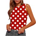 thumbnail image 1 of Plebaso Débardeurs d'Été pour Femmes Slim Imprimé Sans Manches Col Rond Tee-Shirts Froncés Blouses Décontractées pour Femmes, 1 of 4