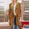 thumbnail image 2 of Femmes Mode Imprimé Floral à Manches Longues Folk-Custom Poche Casual Long Outwear, 2 of 9