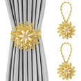 thumbnail image 1 of Attaches de Rideaux en Cristal, 2 Pack Attaches de Rideaux Style Étoile Clips Diamant avec Corde Extensible pour Décoration Maison Bureau, 1 of 7