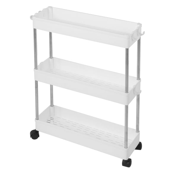 Herwey Chariot de Rangement Mince à Plusieurs Niveaux Unité d'Étagères Mobile Organisateur Étagère de Rangement pour Cuisine Salle de Bain Buanderie, Chariot de Service, Chariot de Rangement