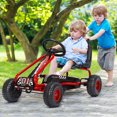 thumbnail image 3 of Patiojoy 4-Wheel Kids Pedal Powered Ride on Go Kart with Adjustable Seat & Handbrake Red, 3 of 6