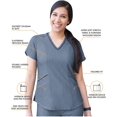 thumbnail image 3 of Adar Pro Heather Sarraus pour Femmes - Haut de Sarrau Moderne à Col en V - P7002H - Heather Navy - TTP, 3 of 7