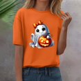 thumbnail image 1 of YLHFASHION T-shirt d'Halloween pour Femmes à Manches Courtes, Col Rond, Graphique, Hauts Imprimés Citrouille, Chandails Décontractés d'Automne 2025 pour Femmes, Liquidation, T-shirt à Manches Courtes pour Femmes, 1 of 4