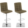 thumbnail image 1 of CorLiving Quinn Modern Fabric Upholstered Adjustable Height Barstools Set of 2 - Swivel Bar Stools with Back, Perfect Kitchen Stools for Island, Bar Chairs & Counter Height Stools, 1 of 9