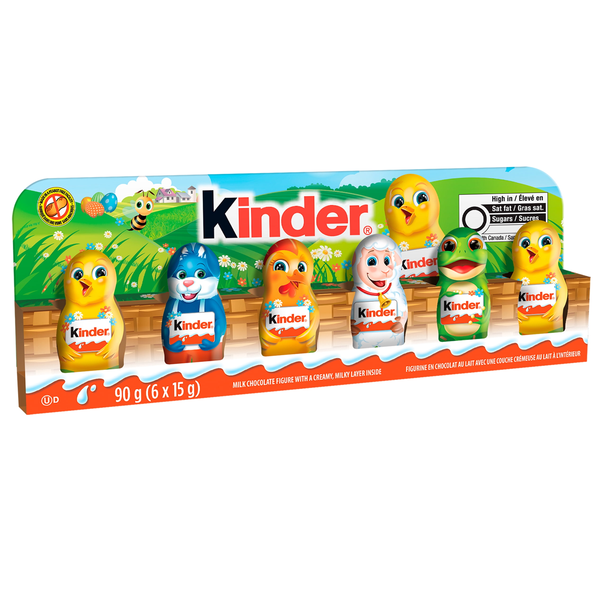 Kinder Mini Hollow Chocolate Easter Figures, 6X15g, 90 grams