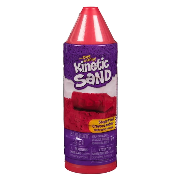 Kinetic Sand, Stamp N' Roll Crayon with 3 oz Play Sand (Colors May Vary)