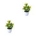 thumbnail image 3 of Youkk Stylish Ambience False Plants Collection Materials Artificial Potted Plants lemon 2Set, 3 of 6