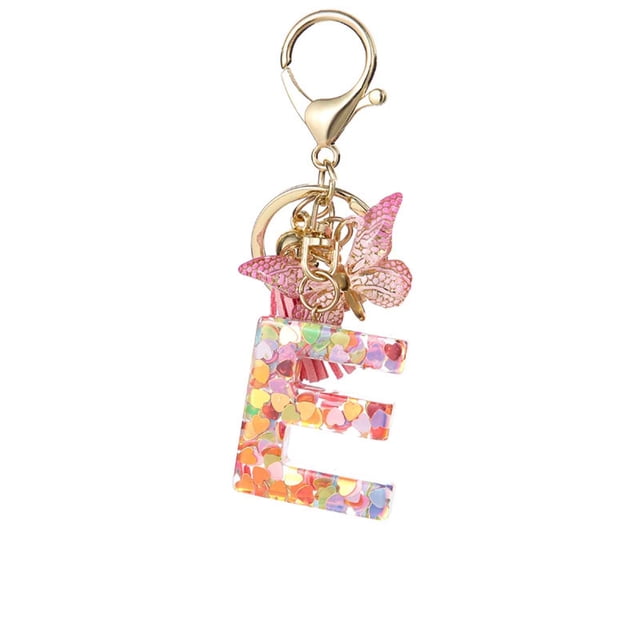 TopLLC New English Letter Keychain Hanger Car Keychain Bag Accessories Suspension components