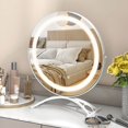 thumbnail image 2 of Costway 16" Round Makeup Vanity Mirror 3 Color Dimmable Lights Memory Function White, 2 of 10