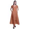 thumbnail image 1 of Moomaya Robe Longue Maxi pour Femmes à Manches Courtes, Robe Formelle/décontractée avec Poches P-TTG, 1 of 6