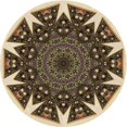 thumbnail image 1 of Ahgly Company Tapis de Zone Ronds d'Intérieur Lavables à la Machine, Transitionnels, Brun Boulanger, 6 Pieds Rond, 1 of 7