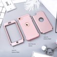 thumbnail image 5 of Case For Ipod Touch 7 Touch 6 Touch 5 With 2 Screen Protector, [Three Layer Series] Heavy Duty Protection Shockproof High Impact Protective Case For Apple Ipod Touch 5/6/7Th Gen, Rose Gold, 5 of 5