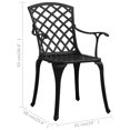 thumbnail image 4 of vidaXL 3 Piece Bistro Set Cast Aluminium Black, 4 of 5