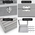 thumbnail image 3 of New Arrival Elegant Beige Velvet Jewelry Organizer Box with Dustproof Flip Cover - Anti-Oxidation Storage Solution for Rings, Earrings, Necklaces & More - Compact Size 20*15.5*5cm - Luxurious, 3 of 6