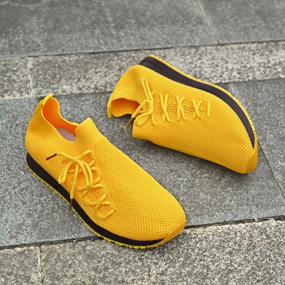 XIMIN Womens Wide Width Slip on Sneakers Side Lace up Non Slip Mesh Casual Walking Lightweight Breathable Side Gym Hiking Running Gym Workout Atheltic Sport Shoe