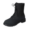 thumbnail image 1 of Black Ankle Boots For Ladies Side Zipper Round Toe Low Heel Fall Winter Short Boots Comfortable For Daily Wear And Casual Occasions Size 41, 1 of 9