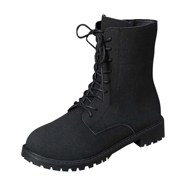 Black Ankle Boots For Ladies Side Zipper Round Toe Low Heel Fall Winter Short Boots Comfortable For Daily Wear And Casual Occasions Size 41