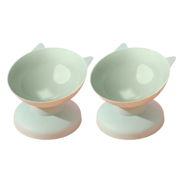 2025 2Pcs Tall Bowl Cat Extra Large Metal Dog Bowl Skew Bowl Feeding Cat Fluff Trough Dog Bowl Cat Ear Plastic Ceramic Dog Bowl Set For Small Dogs Bowl Pet Bowl
