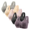 thumbnail image 1 of Amzcrzy 5PC Wireless Bras Comfortable Everyday Plus Size Bras Breathable Solid Color Front Closure Bras Supportive Push Up Bras 48, 1 of 2