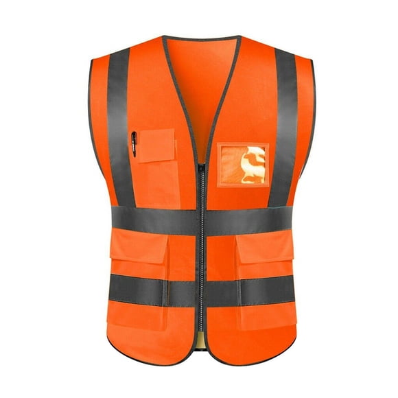 ZheElen Women Men Night Work Reflective Vest Construction Traffic Breathable Mesh Workwear A Type