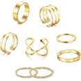 thumbnail image 2 of ORUYROP 3-10 Pcs Knuckle Rings Set Stainless Steel Ring Simple Smooth Finger Stackable Rings Set for Women Plain Band Rings, 2 of 6