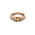 thumbnail image 1 of Bague Solitaire pour Femme en Vermeil Rose en Argent Sterling 925 avec Citrine Ronde de 6 mm, 1 of 3