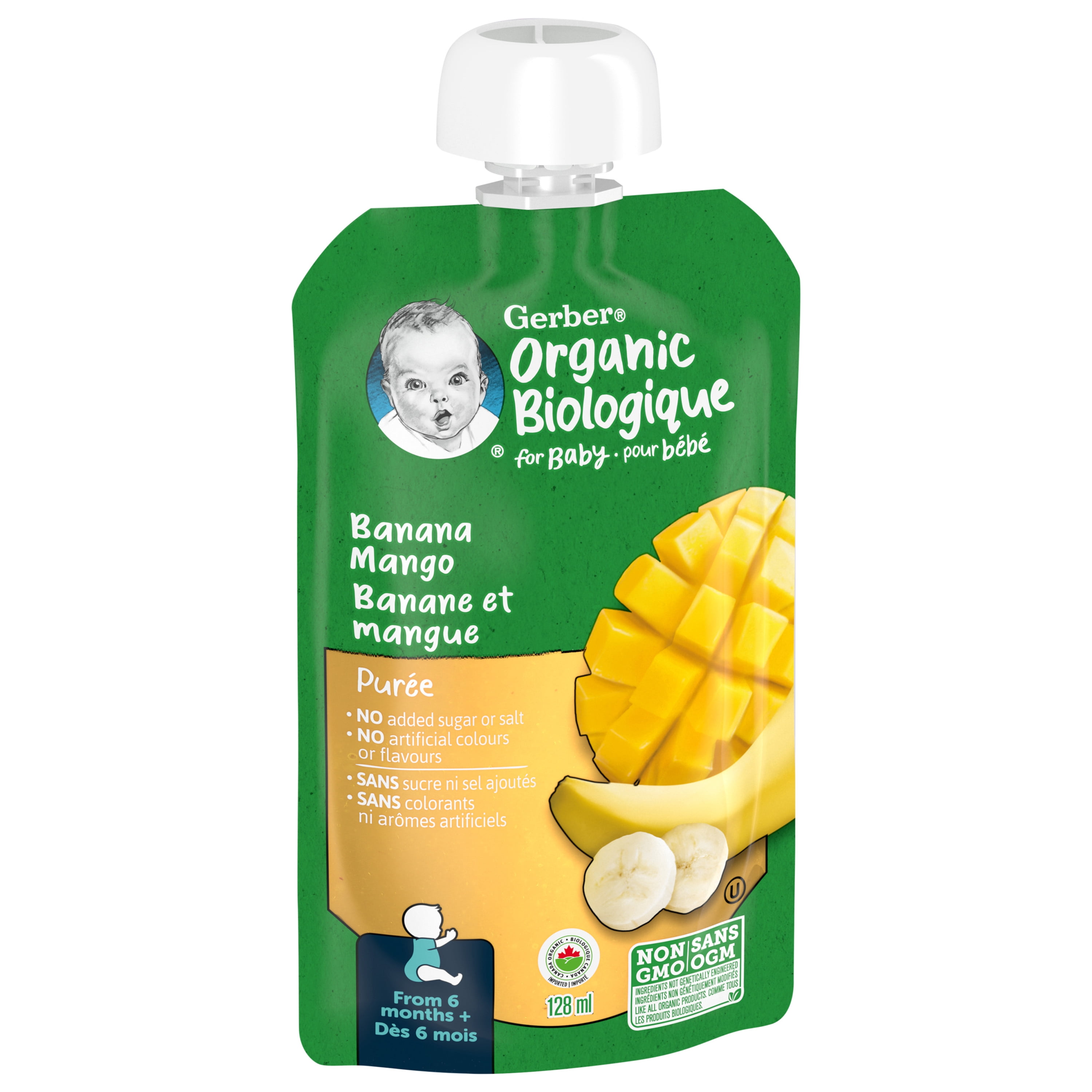 GERBER Purée Biologique, Banane Mangue, Aliments pour Bébés