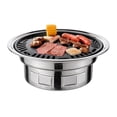 thumbnail image 1 of Meterk 13 Inch Korean Bbq Grill Multifunctional Charcoal Barbecue Grill Round Camping Grill Tabletop Smoker Grill Grilled Net & Tray For Courtyard Picnic Beach Bbq, 1 of 7