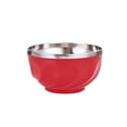 thumbnail image 2 of Bol en Acier Inoxydable à Double Couche Rouge Style Sammy Soupe Souper Riz Isolé Enfants Ménage Durable Rouge, 2 of 6