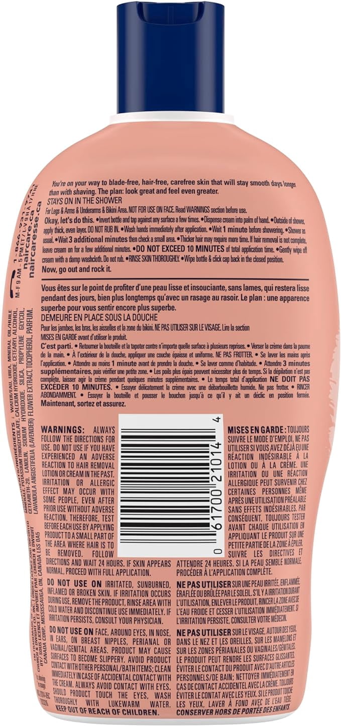 Nair Dépil-Douche Max Pour Forte Pilosité Formule Hydratante Avec Lavande Apaisante Et Vitamine E.